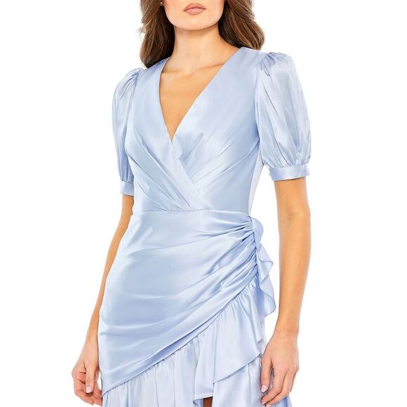 Mac Duggal Womens Puff Sleeve Short Dress - Picture 3 of 4